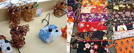 Crystal Bead Dogs by Jo-Ann Lai and fabric purses by Michele Taylor pictured at the Wonderkind Bazaar at RMIT 8.10.2008. Crystal Bead Dogs by Jo-Ann Lai and fabric purses by Michele Taylor pictured at the Wonderkind Bazaar at RMIT 8.10.2008.