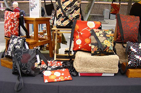Fabric bags by Michele Taylor pictured at the Wonderkind Bazaar at RMIT 8.10.2008. Fabric bags by Michele Taylor pictured at the Wonderkind Bazaar at RMIT 8.10.2008.