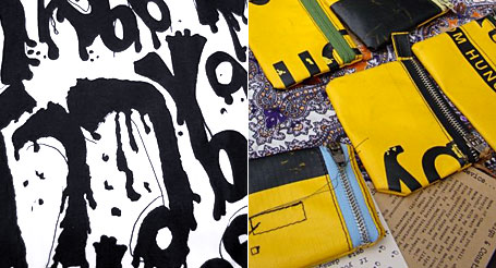 T-Shirt design by Karn Kulla-Ark and yellow cases by Quentin Irvine pictured at the Wonderkind Bazaar at RMIT 8.10.2008. T-Shirt design by Karn Kulla-Ark and yellow cases by Quentin Irvine pictured at the Wonderkind Bazaar at RMIT 8.10.2008.