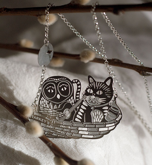 Owl &amp; Pussycat necklace by Polli