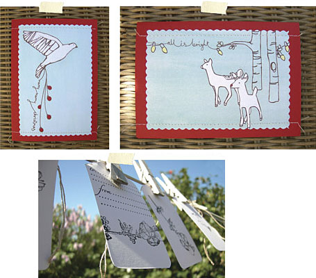 Indie Christmas Cards! Merry Card, Bright Card & Turtle Doves Tag Set by Poppies for Grace Indie Christmas Cards! Merry Card, Bright Card & Turtle Doves Tag Set by Poppies for Grace