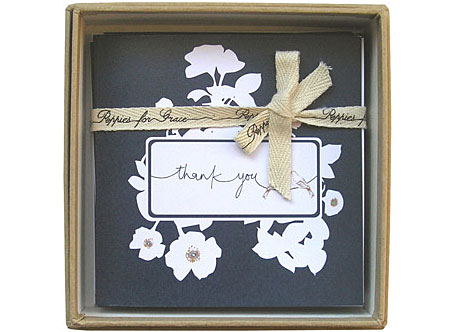 Navy Thank You Card Set by Poppies for Grace Navy Thank You Card Set by Poppies for Grace