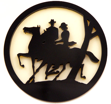 Horse and Rider acrylic brooch by Melbourne designer Natalie Cirillo of A Skulk of Foxes Horse and Rider acrylic brooch by Melbourne designer Natalie Cirillo of A Skulk of Foxes
