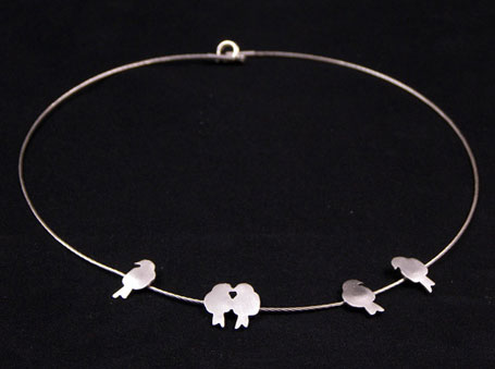Birds on a Wire silver necklace by Melbourne designer Natalie Cirillo of A Skulk of Foxes Birds on a Wire silver necklace by Melbourne designer Natalie Cirillo of A Skulk of Foxes