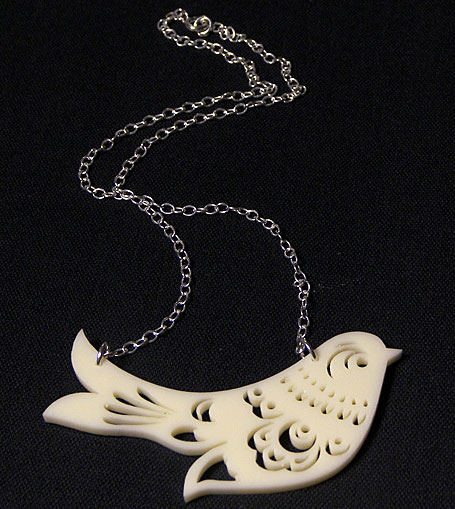 Hohloma Bird Chain in Ivory by Melbourne designer Natalie Cirillo of A Skulk of Foxes Hohloma Bird Chain in Ivory by Melbourne designer Natalie Cirillo of A Skulk of Foxes