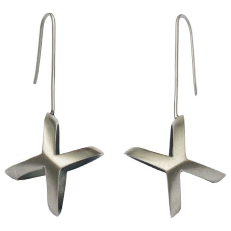 Shadow silver earrings by Sydney jewellery designer Bilingual Shadow silver earrings by Sydney jewellery designer Bilingual