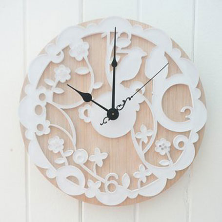 Snowfawn Love Birds Clock from Bluecaravan Snowfawn Love Birds Clock from Bluecaravan