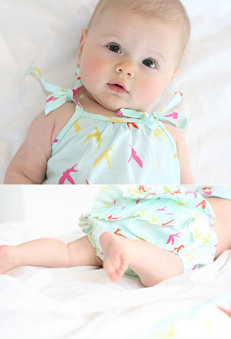 Buttermilk baby wear in Swallow print Buttermilk baby wear in Swallow print