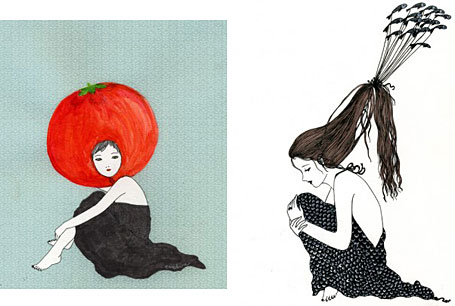 Tomato Head and Airfish artwork prints by Eveline Tarunadjaja Tomato Head and Airfish artwork prints by Eveline Tarunadjaja
