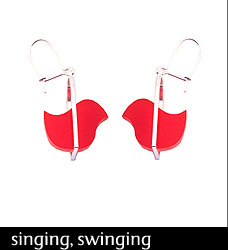 Birdee earrings (Red) by Dear D. Hand-polished Acrylic, Sterling Silver from Moose: Art for Life Birdee earrings (Red) by Dear D. Hand-polished Acrylic, Sterling Silver from Moose: Art for Life