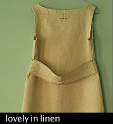 Knee Length Linen Dress in Wheat from PAMELATANG Knee Length Linen Dress in Wheat from PAMELATANG