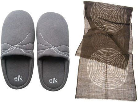Padded Scuffs and Printed Scarf by Elk Padded Scuffs and Printed Scarf by Elk