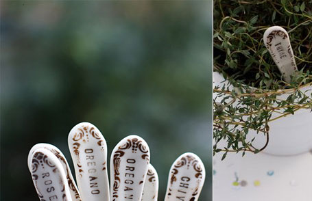 Ceramic herb tags by Little Jane St - exhibiting at The Finders Keepers Brisbane Markets Spring 2009. Ceramic herb tags by Little Jane St - exhibiting at The Finders Keepers Brisbane Markets Spring 2009.