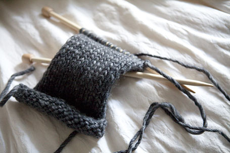 Further progress on the scarf for the KnitKnit Hooded Scarf knitting project