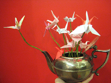 Origami teapot at Little Papercup, Newcastle. Origami teapot at Little Papercup, Newcastle.