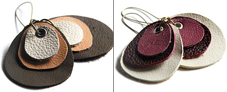 Recycled Leather Earrings by Mainichi Designs Recycled Leather Earrings by Mainichi Designs