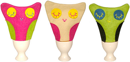 OMA Felt & Ceramic Nesting Owl Eggwarmers from Moose: Art For Living OMA Felt & Ceramic Nesting Owl Eggwarmers from Moose: Art For Living