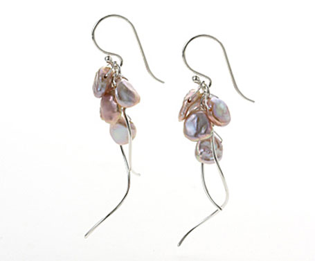 Pink pearl jellyfish earrings by Nicola Bannerman from Oye Modern Pink pearl jellyfish earrings by Nicola Bannerman from Oye Modern