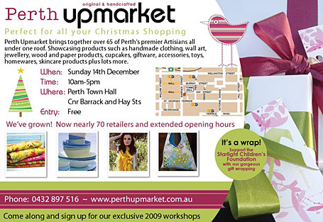 Perth Upmarket December handmade markets invitation Perth Upmarket December handmade markets invitation
