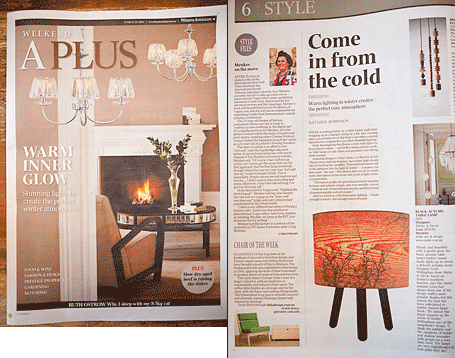 Micky & Stevie Black Autumn Table Lamp from indie art & design featured in the A Plus section of the Australian, June 2014. Micky & Stevie Black Autumn Table Lamp from indie art & design featured in the A Plus section of the Australian, June 2014.