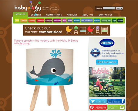 Micky & Stevie Whale Timber Table Lamp from indie art & design featured on Babyology, June 2014. Micky & Stevie Whale Timber Table Lamp from indie art & design featured on Babyology, June 2014.