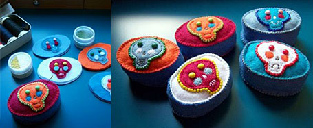 Felt Skull Pin Cushions by The Tiny Little Girl Felt Skull Pin Cushions by The Tiny Little Girl
