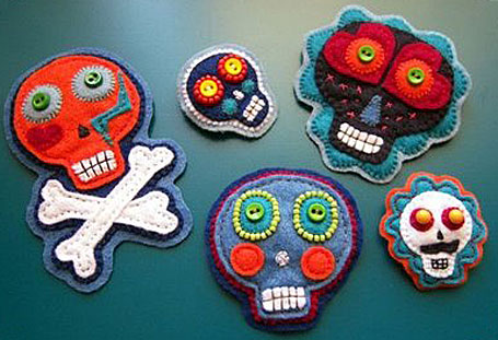 Felt Skull Badges by The Tiny Little Girl Felt Skull Badges by The Tiny Little Girl