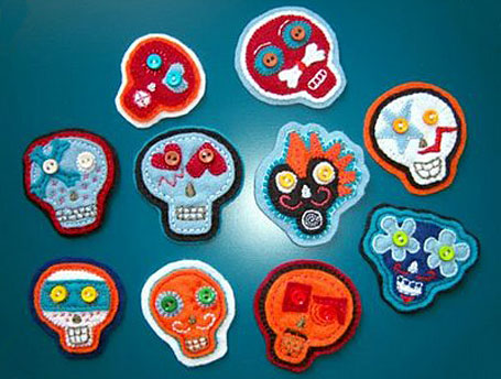 Felt Skull Hairclips by The Tiny Little Girl Felt Skull Hairclips by The Tiny Little Girl