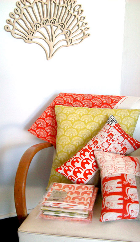 Wall brooch & fabrics by Umbrella Prints Wall brooch & fabrics by Umbrella Prints