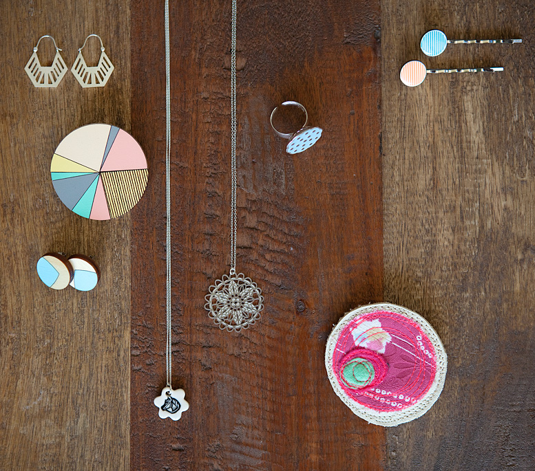 pretty in pink, blue and silver jewellery from indie art & design