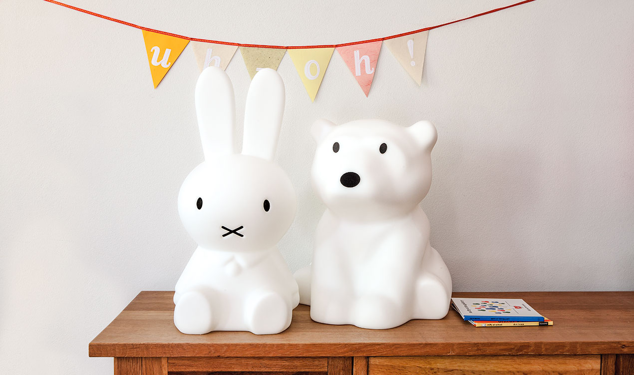 Best friends, Miffy and Nanuk table lamps