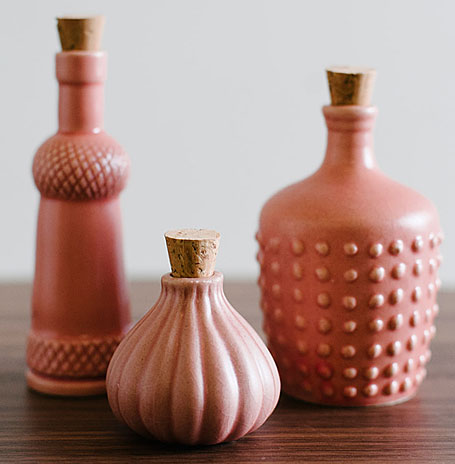 LoveHate ceramic bottles in fairy floss pink, available from www.indie.com.au. LoveHate ceramic bottles in fairy floss pink, available from www.indie.com.au.