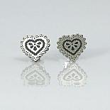 Heart Studs - Black & Brushed Nickel by a skulk of foxes