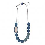 Resin Pebble Necklace - Steel Blue | Bamboo, designed in Melbourne by mooku