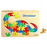 Wooden Raised Alphabet Dinosaur Jigsaw Puzzle designed in Australia by Fun Factory