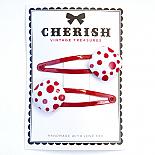 Red & White Spotted Hair Clips by Cherish Vintage Treasures