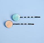 Mismatch Enamel Hairslides Stripes 1 by Love Hate