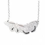 Woven Butterflies Necklace Ebony & Ivory by Polli