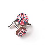 Wooden Zulu Cufflinks - Pink & Blue by Polli