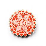 Doily Wooden Brooch - Warm by Polli
