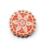 Doily Wooden Brooch - Warm by Polli