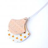 Double Ceramic Ginko Pendant Coral Pink designed in Australia by Love Hate
