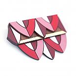 Geometric Brooch Red, Pink & Gold by love hate