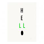 Green Hello Neon Geometric Limited Edition Screen Print on Paper handmade in Australia by me and amber