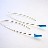 Blue Curacao Candy sterling silver earrings with blue glass detail by Finchbird
