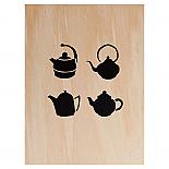 Teapots Print on Ply Black by me and amber
