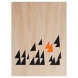 Triangles Print on Ply Black & Neon Orange