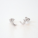 Childrens Stud Earrings - Silver Little Moons - designed in Melbourne by LoveHate