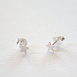 Childrens Stud Earrings - Silver Little Stars - designed in Melbourne by LoveHate