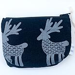 Deer Herd Standing Purse - Grey on Black by Mingus